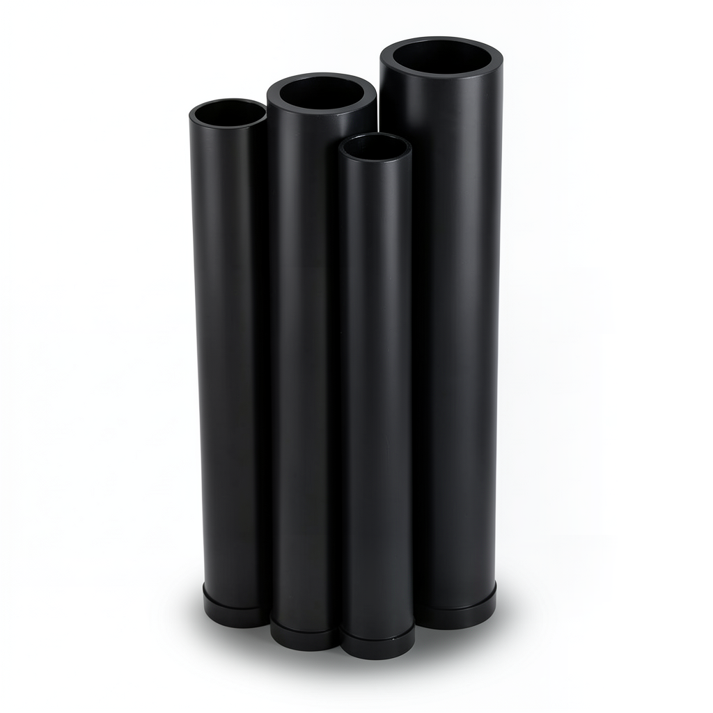 أنابيب HDPE PE 100 ضغط 4 بار قطر خارجي 630 مم سمك 15.4 مم لون أسود