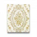 Italian Wall Covering, size 10m x 0.73m, Creamy with Gold, Model 27013
