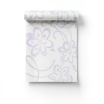 Youth and Children Wall Decoration 10m x 0.53m Off White with Purple