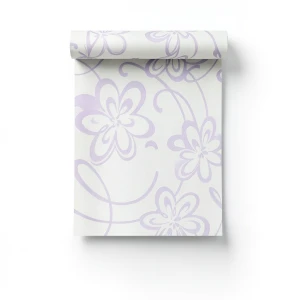 Youth and Children Wall Decoration 10m x 0.53m Off White with Purple