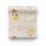 British wallpaper for youth and children, size 10 m x 0.53 m, pale beige with pink color, model 71799 