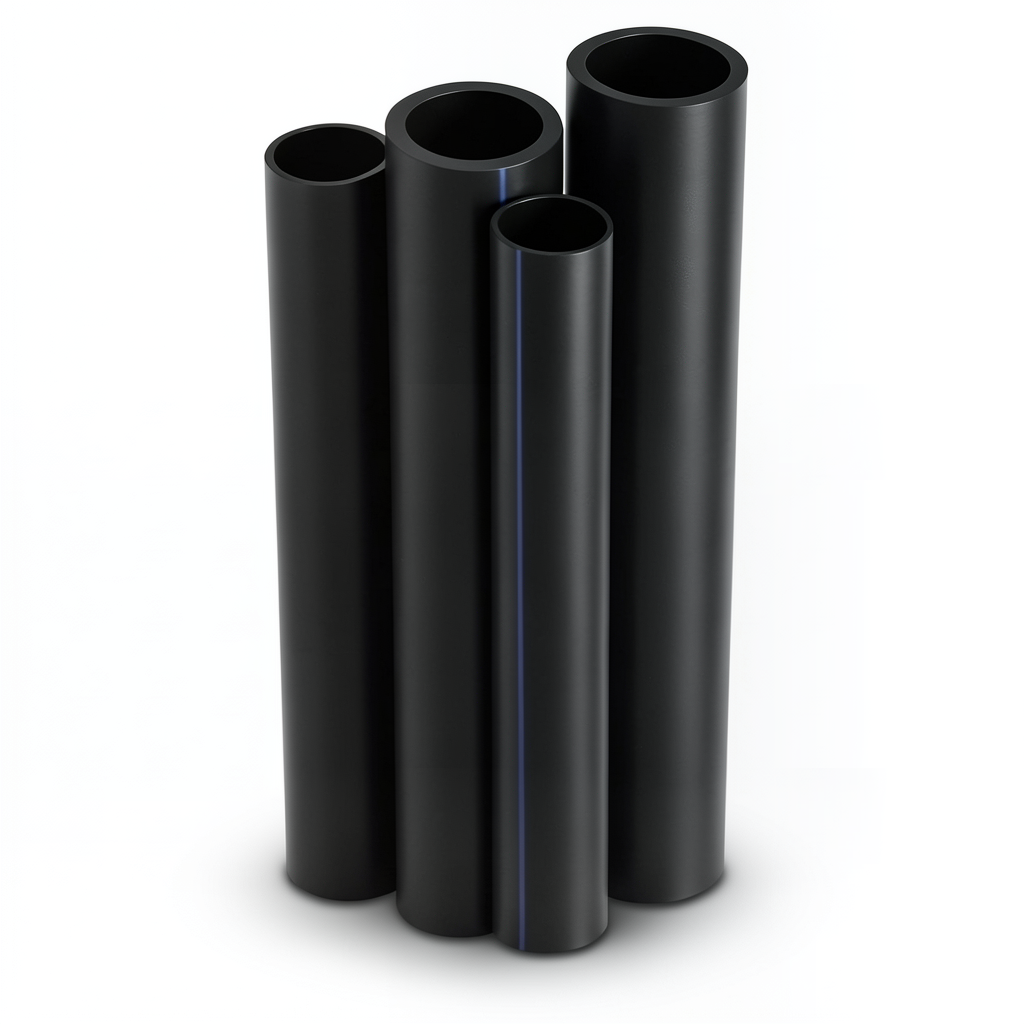 أنابيب HDPE PE 100 ضغط اسمي 6 بار قطر خارجي 560 مم سمك 21.4 مم أسود