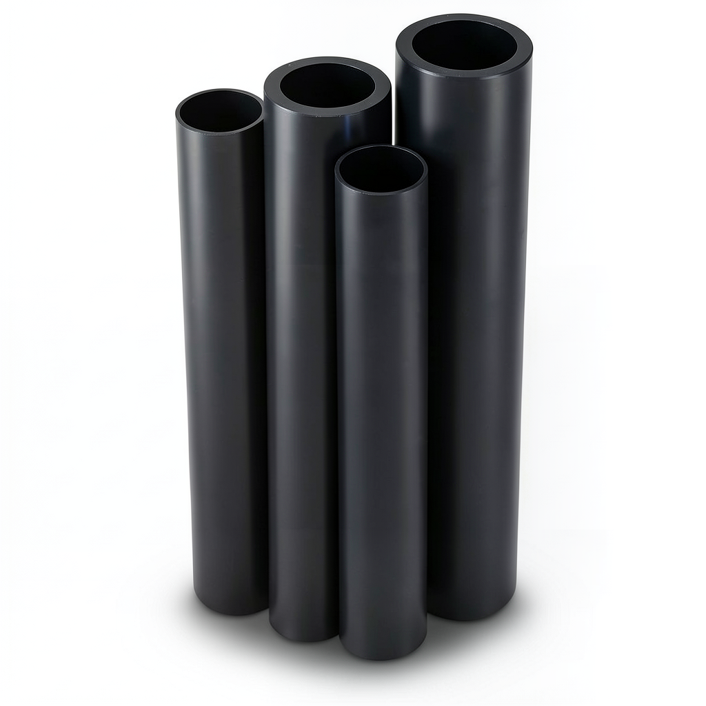 HDPE Pipes PE 100 Pressure 6 Bar Outer Diameter 710 mm Thickness 27.2 mm Black