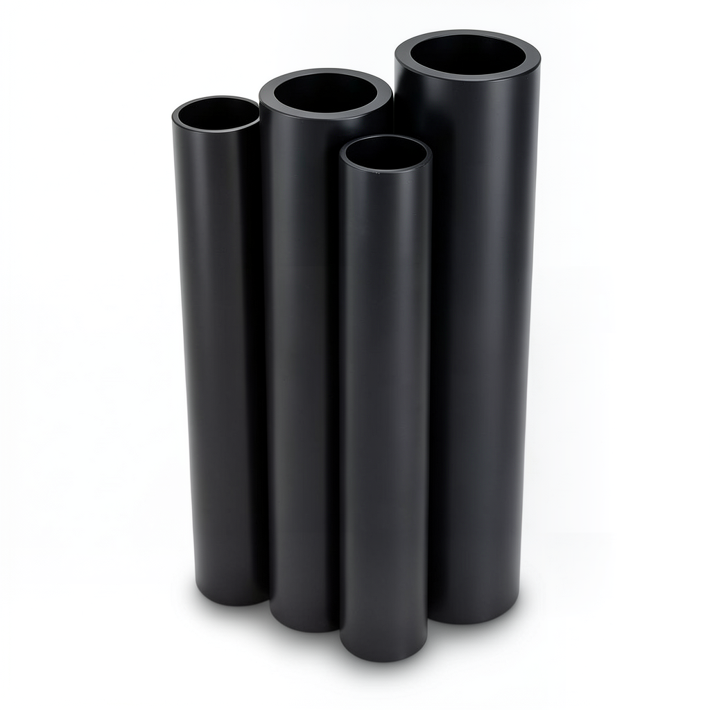 أنابيب HDPE PE 100 ضغط 4 بار قطر خارجي 355 مم سمك 3.5 مم لون أسود