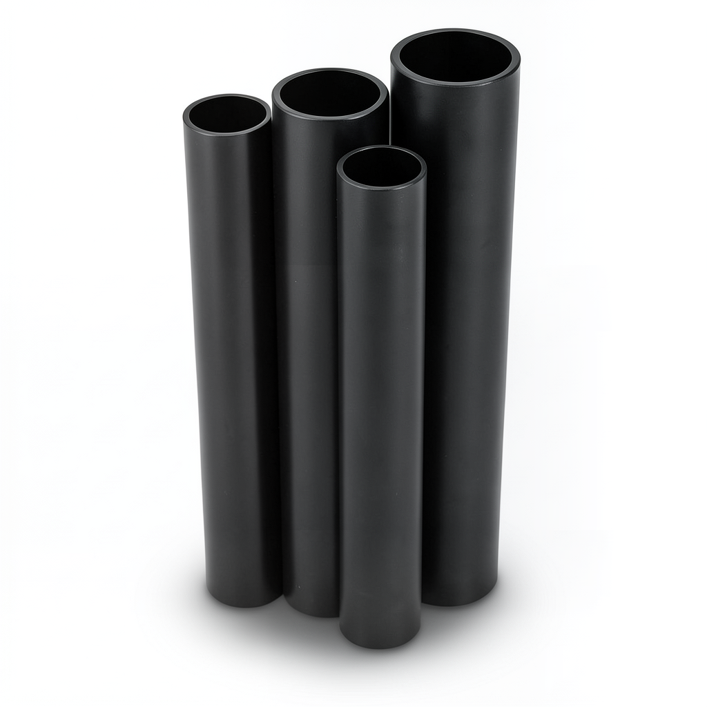 أنابيب HDPE PE 100 ضغط 4 بار قطر خارجي 630 مم سمك 15.4 مم لون أسود