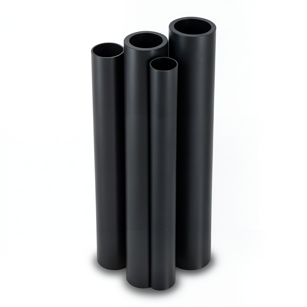 أنابيب HDPE PE 100 ضغط 4 بار قطر خارجي 355 مم سمك 3.5 مم لون أسود