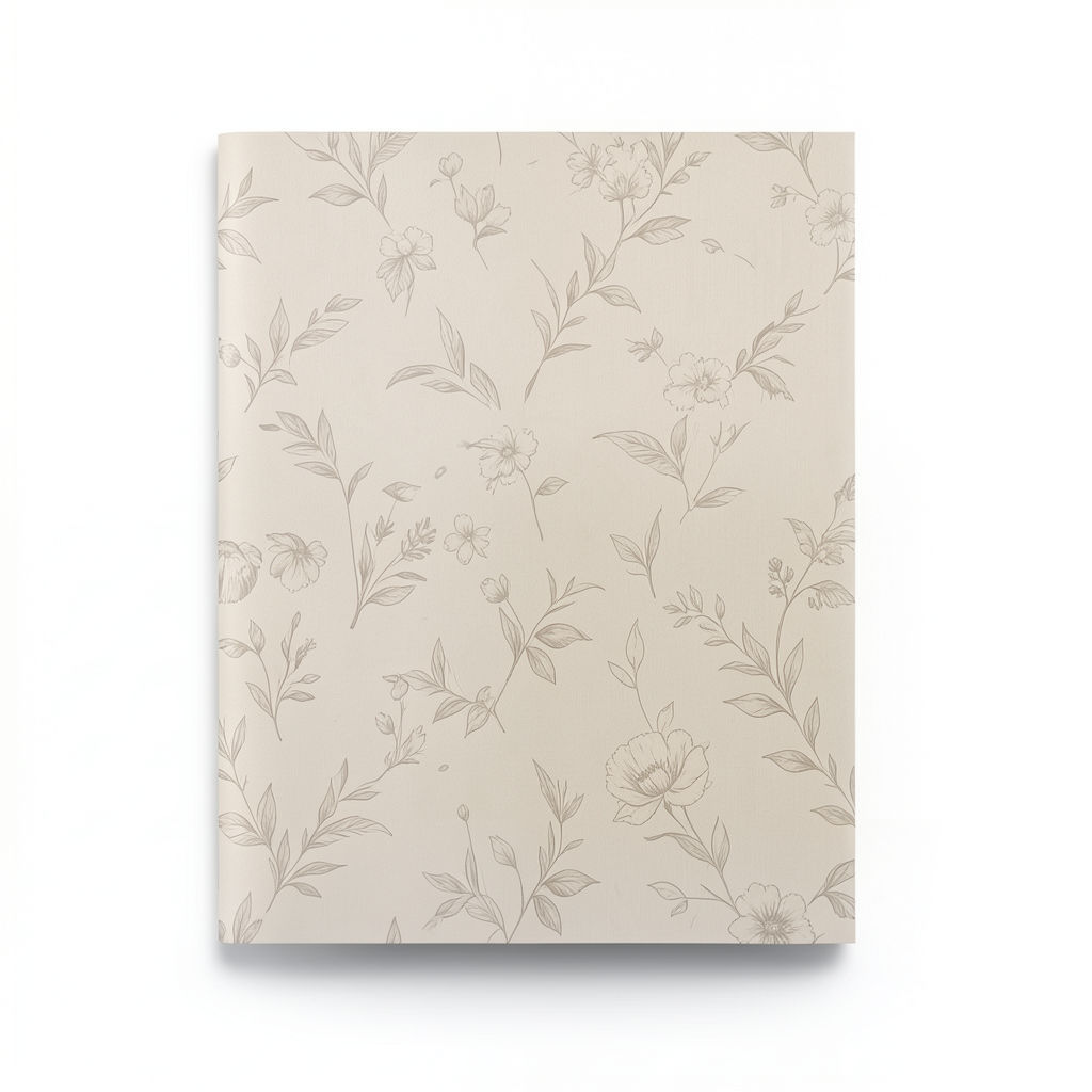 Floral Wall Covering 15.6m x 106cm Beige