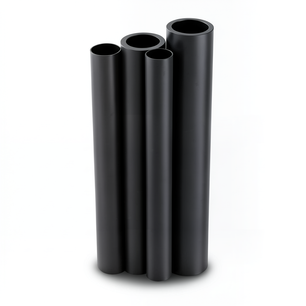 مواسير HDPE PE 80 ضغط 5 بار قطر خارجي 200 مم سمك 7.7 مم لون أسود