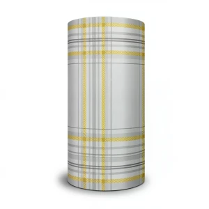 Wallpaper Striped Design Gray with Yellow and Brown, Size 15.6m×106cm