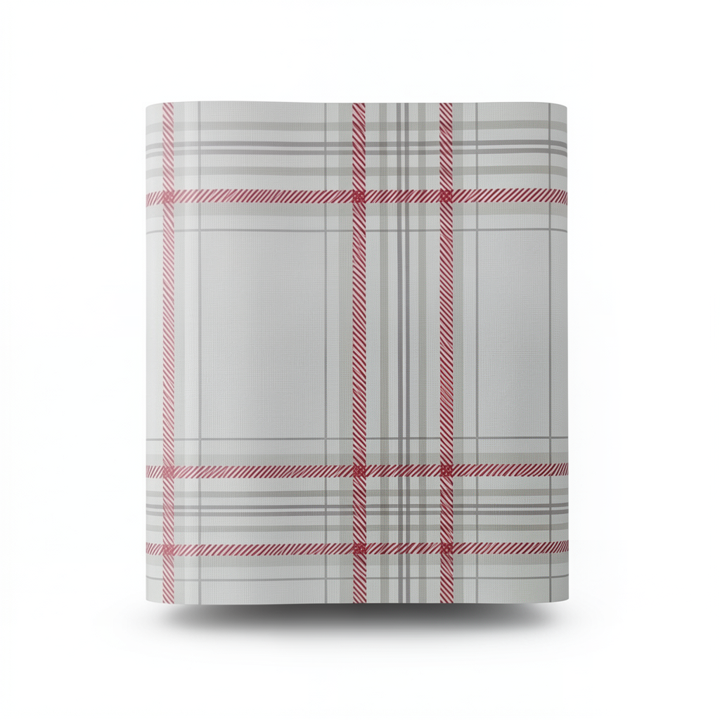 Wallpaper Striped Design Gray with Red, Size 15.6m×106cm
