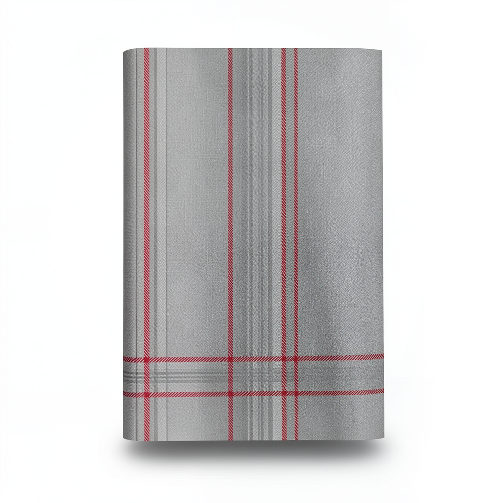 Wallpaper Striped Design Gray with Red, Size 15.6m×106cm