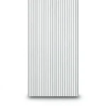 ورق حائط تصميم مقلم، لون ابيض مع رمادي، مقاس 15.6 م×106 سم