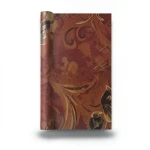 Wallpaper Floral Design 10m×53cm Golden with Dark Red