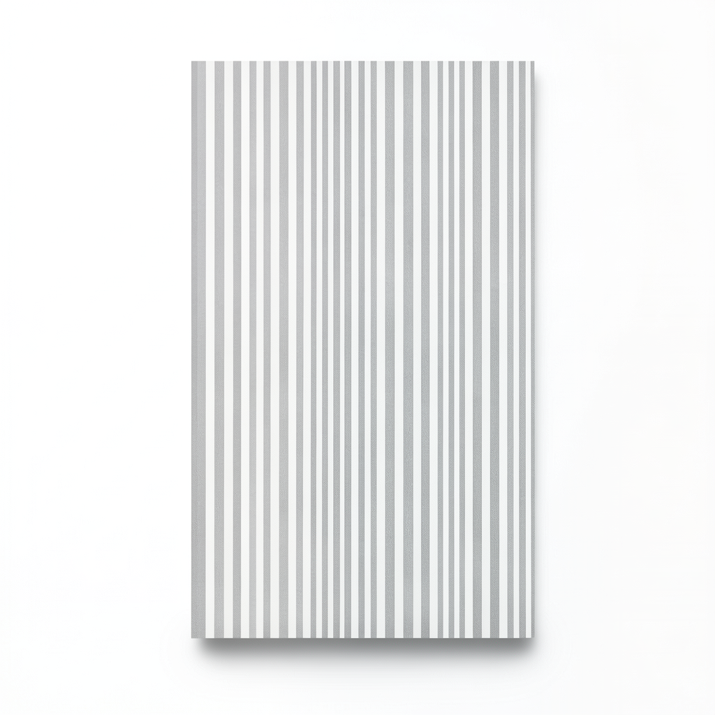 Wallpaper Striped Design White with Grey, Size 15.6m×106cm