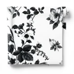 Wallpaper Floral Design 10m×53cm Black and White