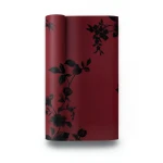 Wallpaper Floral Design 10m×53cm Dark Red and Black