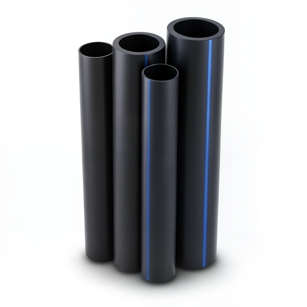 مواسير HDPE PE 80 ضغط 5 بار قطر خارجي 250 مم سمك 9.6 مم لون أسود