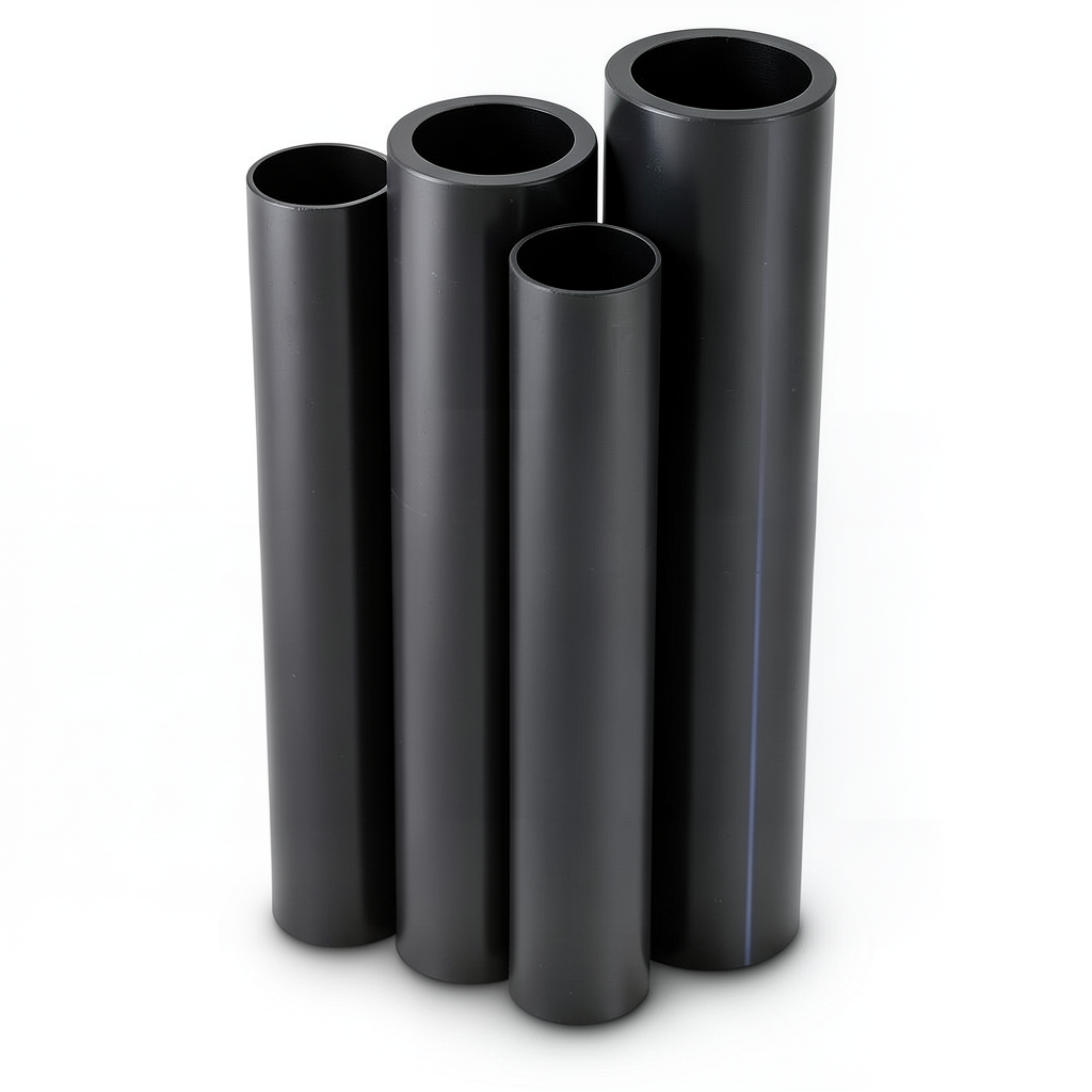 مواسير HDPE PE 80 ضغط 5 بار قطر خارجي 200 مم سمك 7.7 مم لون أسود
