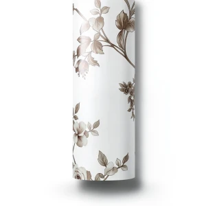 Wallpaper Floral Design 10m×53cm White and Brown Roses