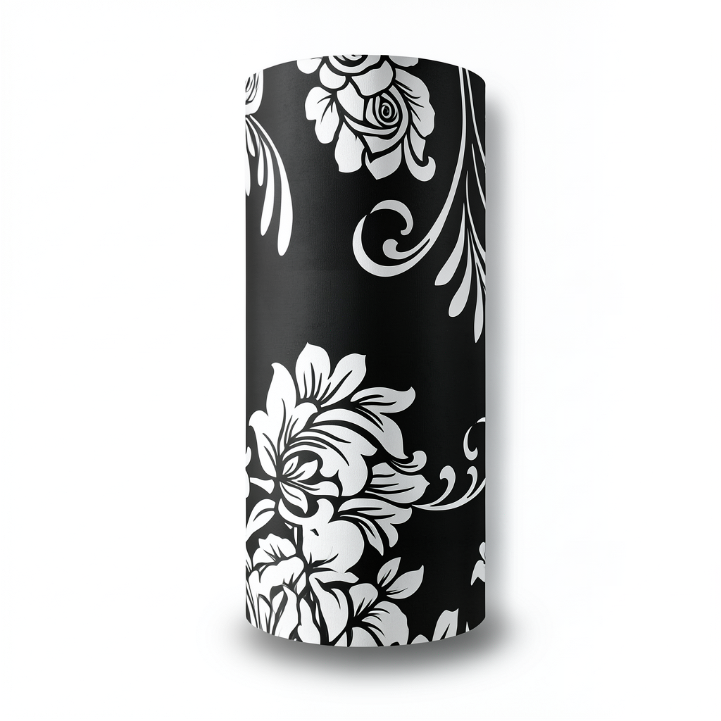 Wallpaper Floral Design 10m×53cm Black and White Roses