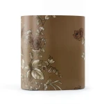 Wallpaper Floral Design Brown with Brown and White Roses, Size 10m×53cm