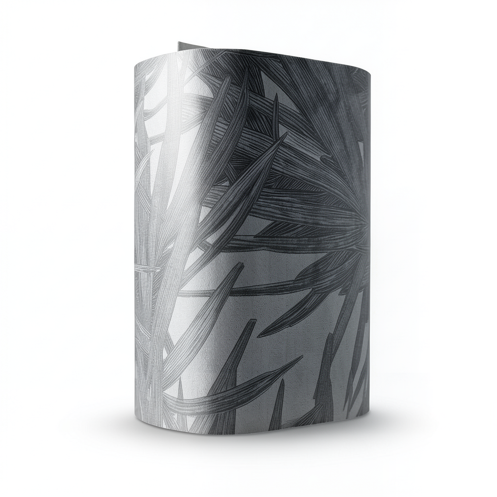 Tree-Patterned Wallpaper Vinyl Sheath 15.6m x 106cm Dark Grey