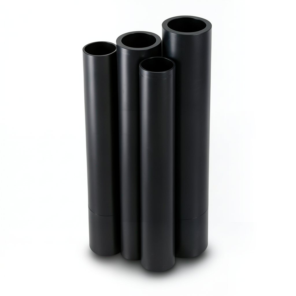 أنابيب HDPE PE 80 ضغط 3.2 بار قطر خارجي 630 مم سمك 15.4 مم لون أسود