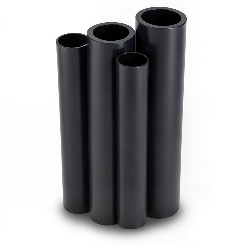 مواسير HDPE PE 80 ضغط 3.2 بار قطر خارجي 710 مم سمك 17.4 مم لون اسود