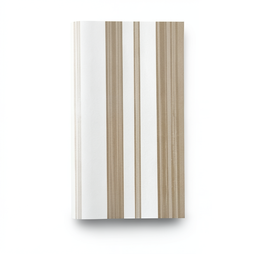 Wallpaper Striped Design Brown on White, Size 10m×53cm