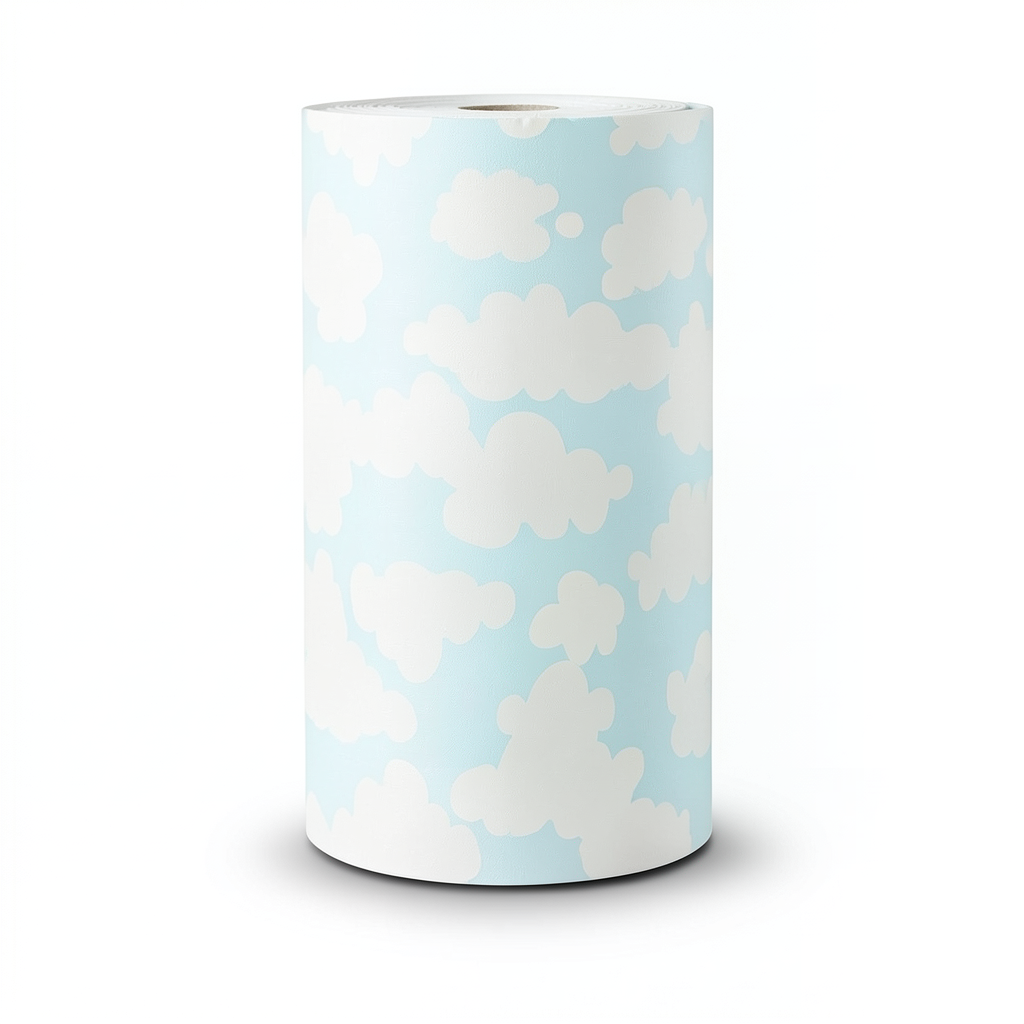American Wall Covering Youth & Children 10m x 0.53m Off White Blue