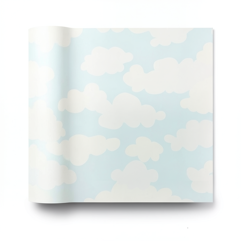 Youth and Children Wallpaper 10m x 0.53m Off White with Blue