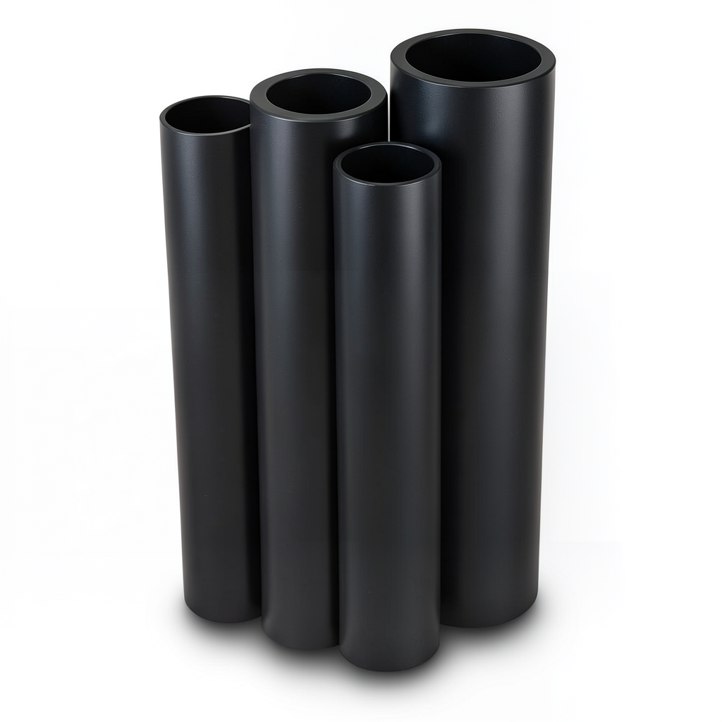 أنابيب HDPE PE 80 ضغط 3.2 بار قطر خارجي 355 مم سمك 3.5 مم لون أسود