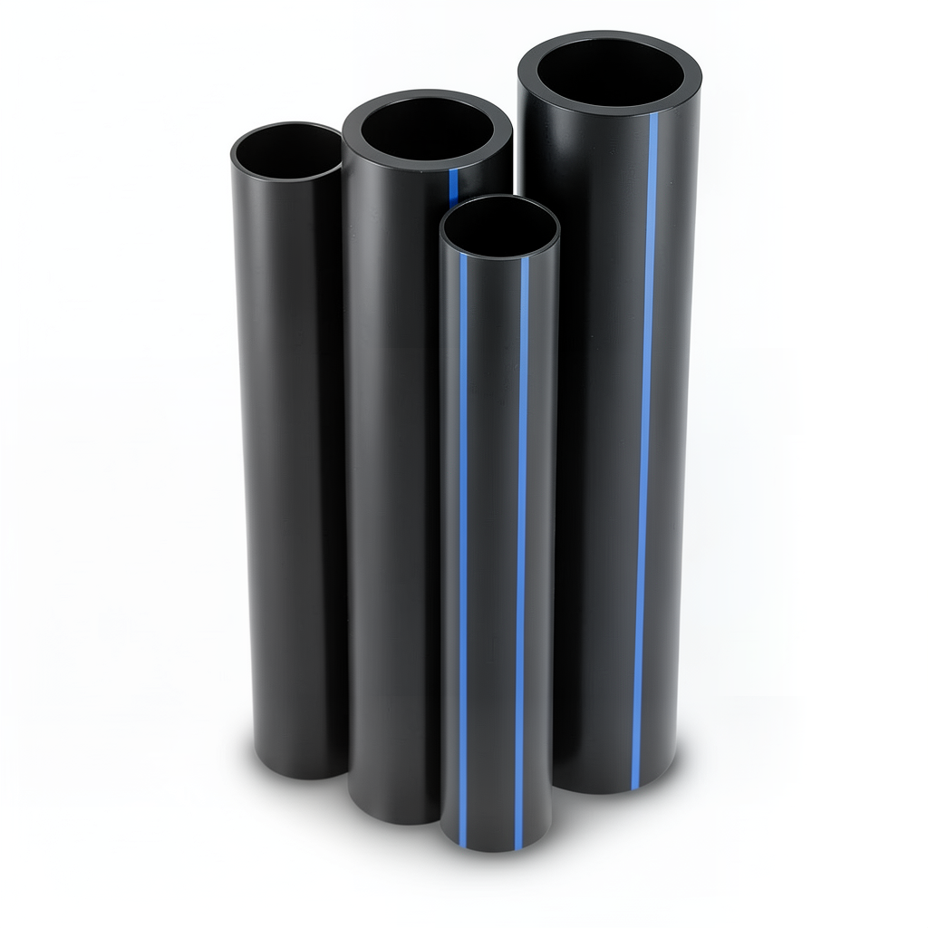 مواسير HDPE PE 100 ضغط 10 بار قطر خارجي 450 مم سمك 40.9 مم لون أسود