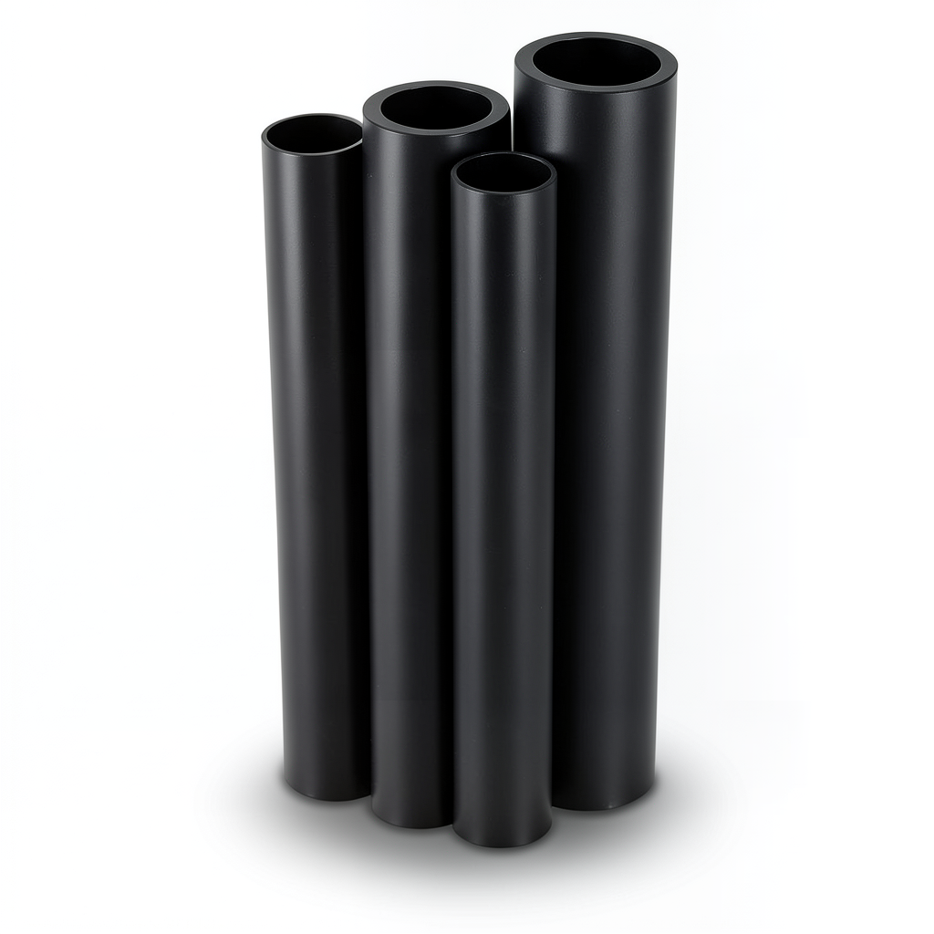 أنابيب HDPE PE 80 ضغط 3.2 بار قطر خارجي 630 مم سمك 15.4 مم لون أسود
