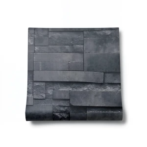 Modern Wallpaper 10m×53cm Black with Gray
