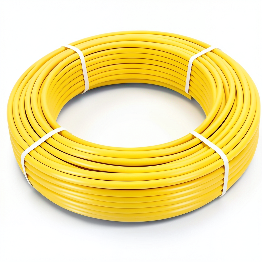 أنابيب HDPE PE 100 ضغط 10 بار قطر خارجي 75 مم سمك 6.8 مم لون أصفر