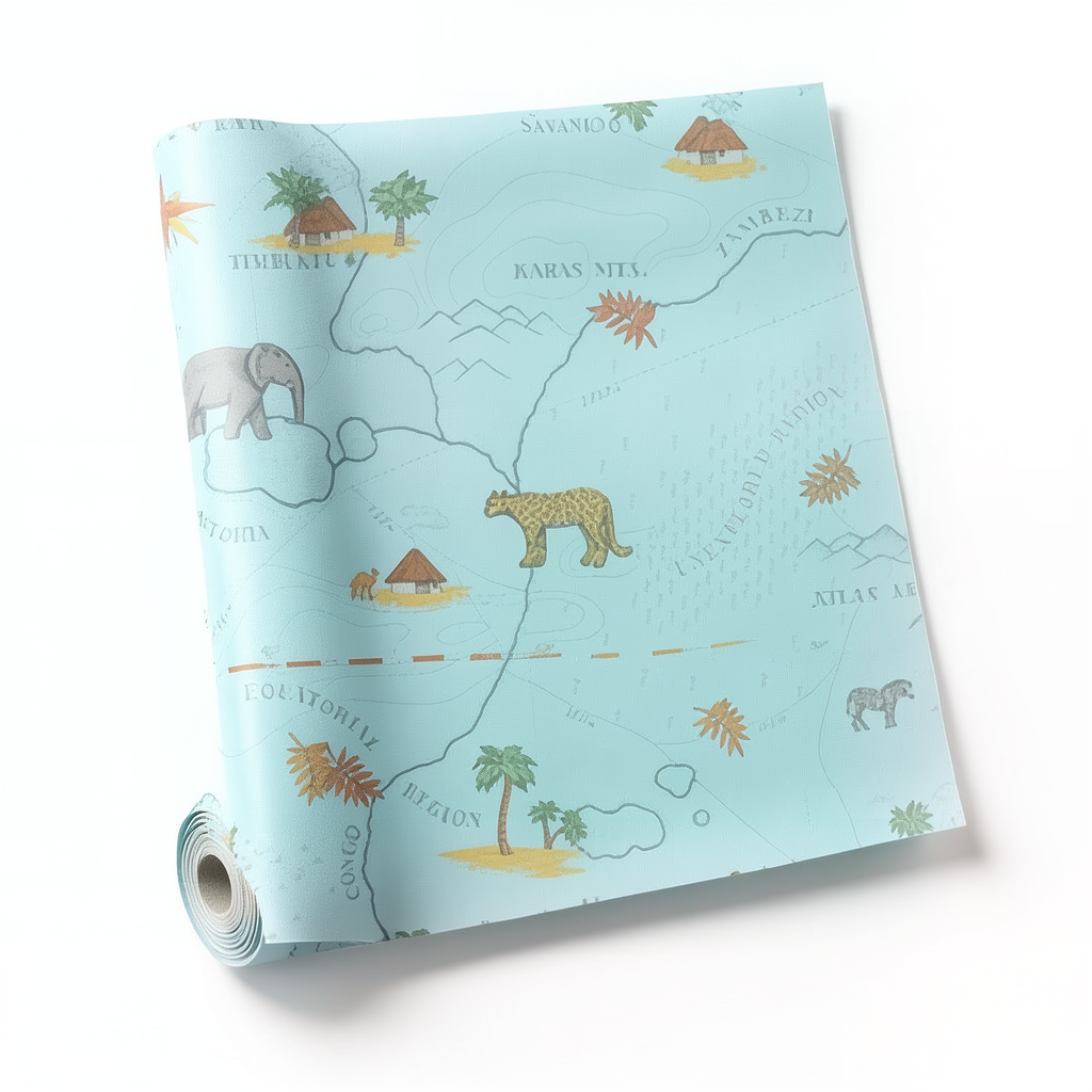 Youth and Children Wallpaper Light Blue 10m x 0.53m, Model GK8983