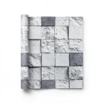 Modern Wall Covering 15.6m x 100cm Light with Dark Gray
