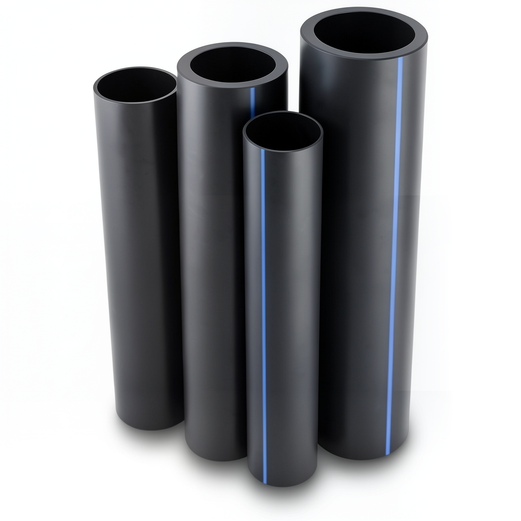 مواسير HDPE PE 80 ضغط 3.2 بار قطر خارجي 1000 مم سمك 24.5 مم لون أسود