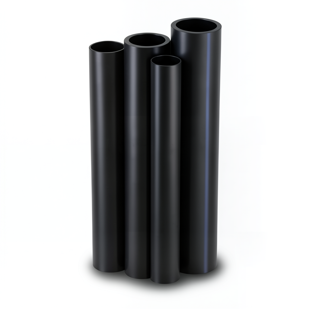 أنابيب HDPE PE 100 ضغط 10 بار قطر خارجي 630 مم سمك 57.3 مم لون أسود