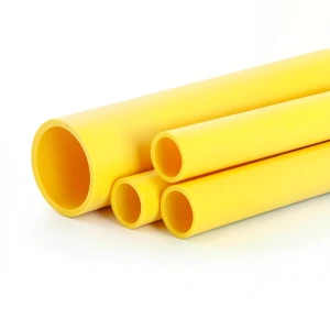 أنابيب HDPE PE 100 ضغط 10 بار قطر خارجي 630 مم سمك 57.3 مم لون أصفر