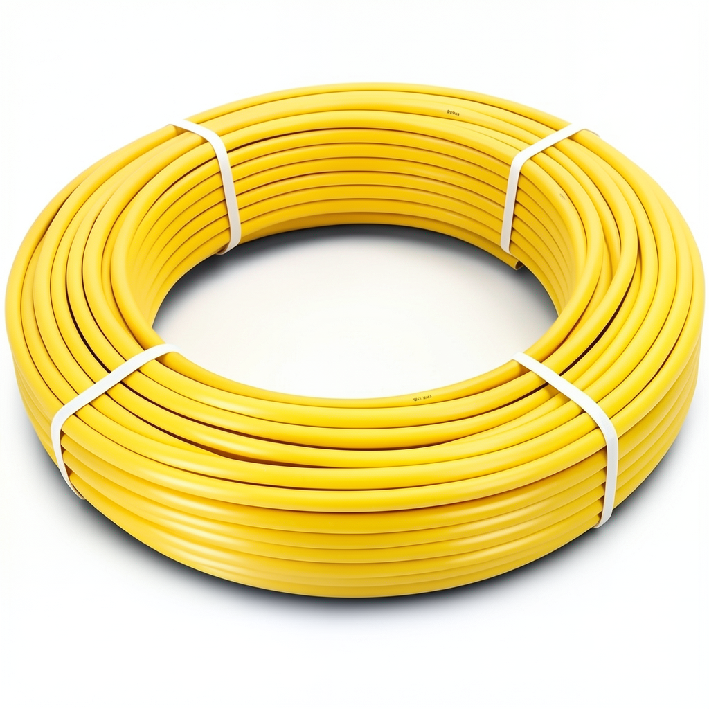 أنابيب HDPE PE 80 ضغط 8 بار قطر خارجي 75 مم سمك 6.8 مم لون أصفر