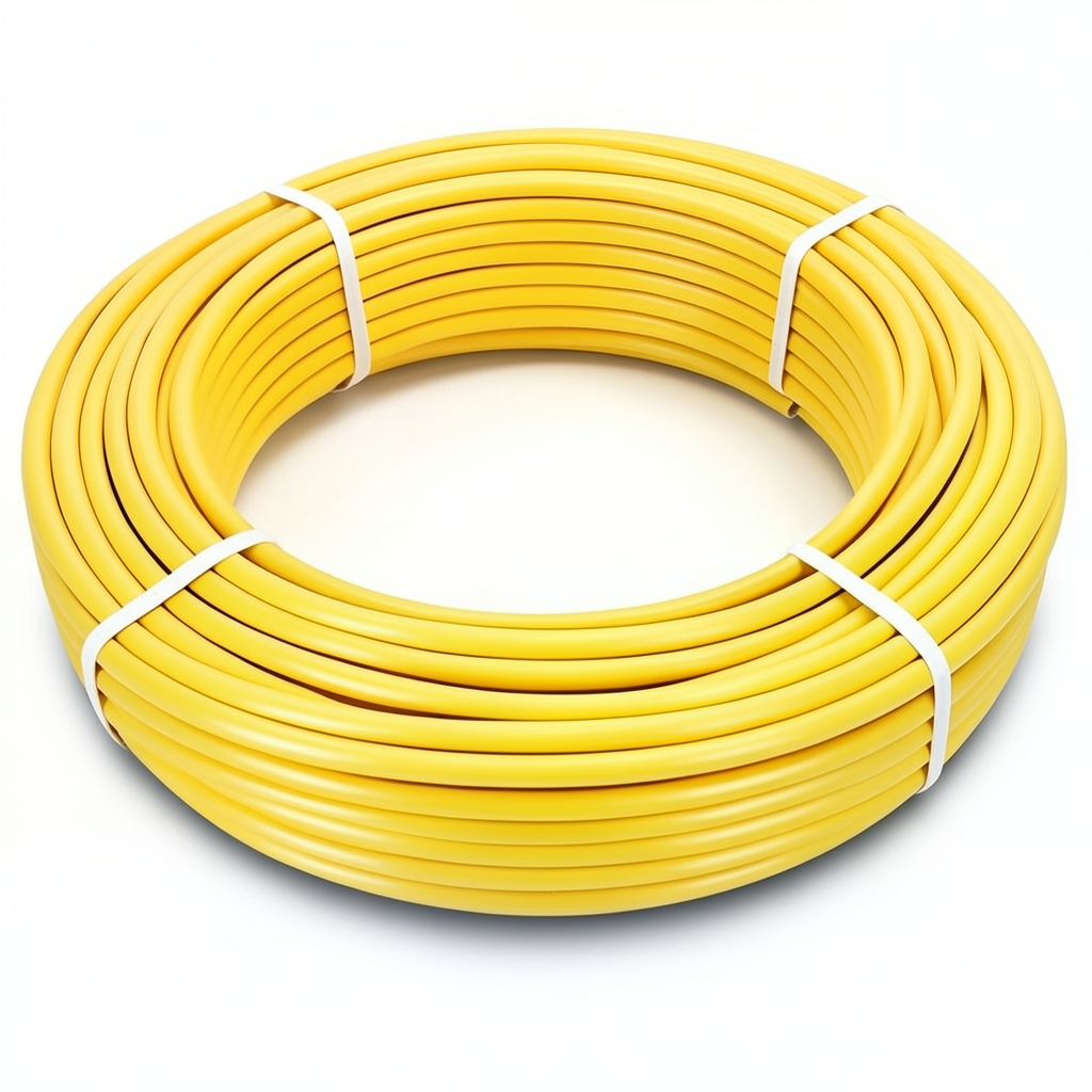 أنابيب HDPE الراجحي PE 100 ضغط 10 بار قطر خارجي 90 مم سمك 8.2 مم لون أصفر