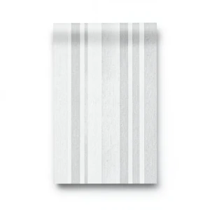 Wall Decoration Striped Design Size 15.6m×100cm Snow with Light Gray