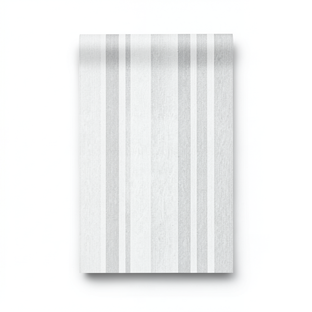 Wall Decoration Striped Design Size 15.6m×100cm Snow with Light Gray