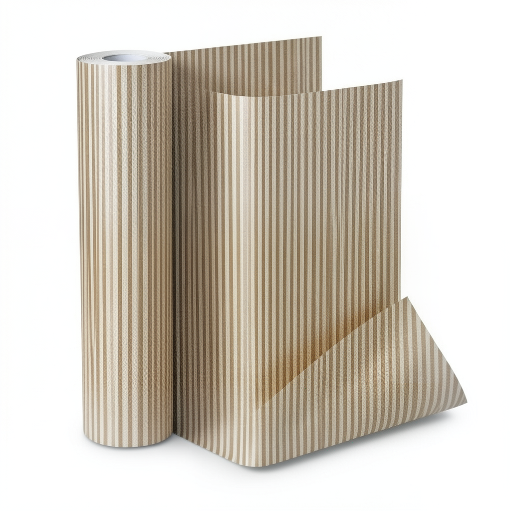 Striped Wallpaper Vinyl Sheath 10m x 53cm Brown