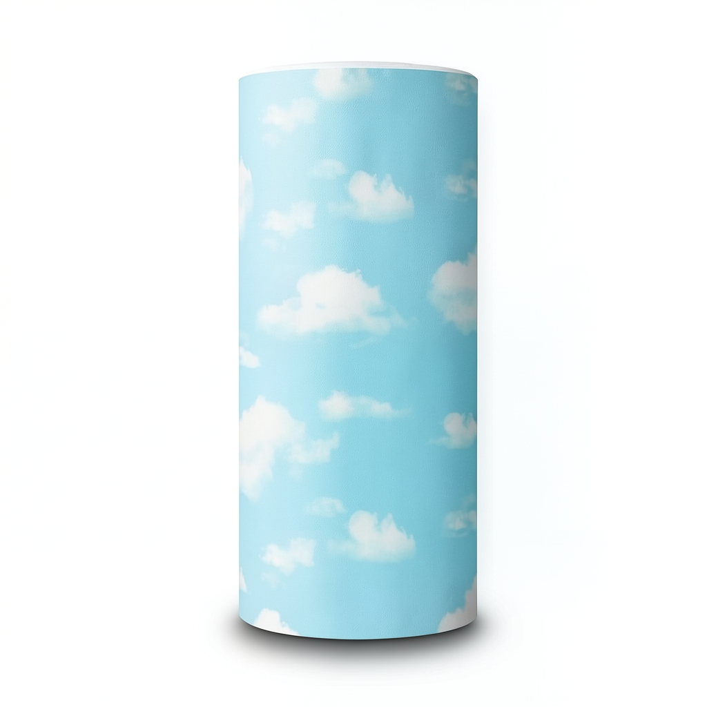 Wallpaper Classic Design 15.6m×106cm Cyan and White