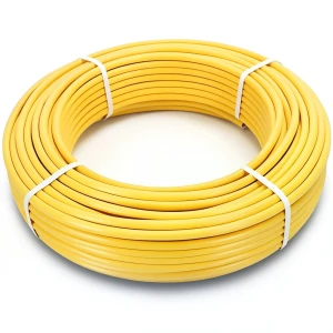 أنابيب HDPE PE 80 ضغط 8 بار قطر خارجي 75 مم سمك 6.8 مم لون أصفر