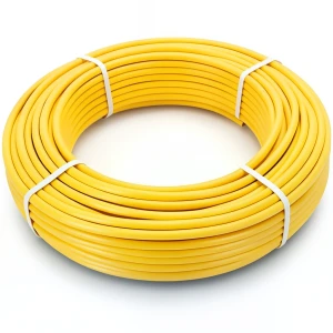 أنابيب HDPE PE 80 ضغط 8 بار قطر خارجي 90 مم سمك 8.2 مم لون أصفر