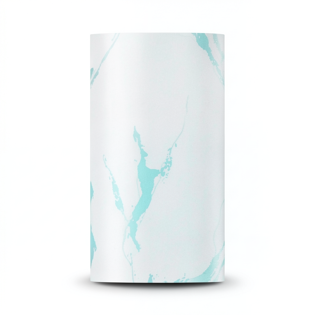 Classic Wallpaper Vinyl Sheath 15.6m x 106cm White with Cyan